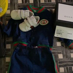 Jean Gucci suit with matching shoes
